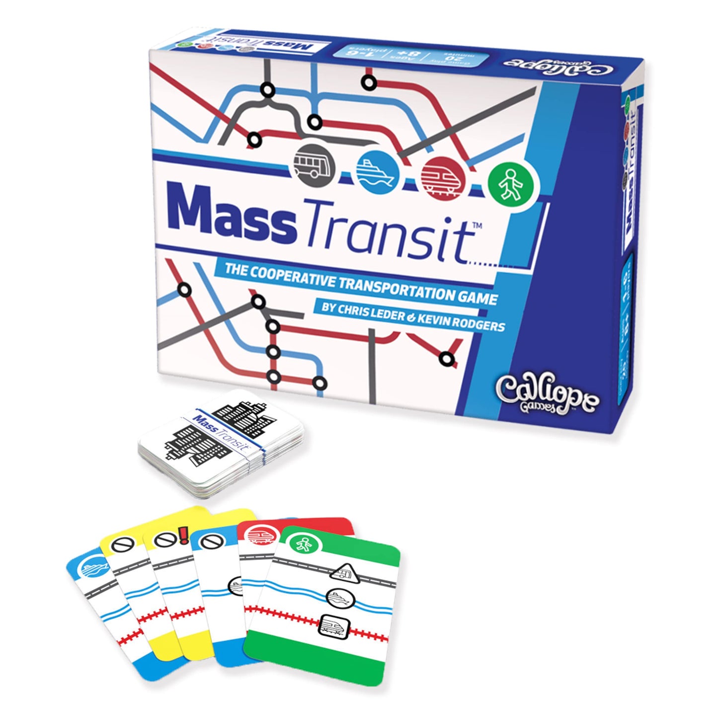 Calliope Mass Transit Cooperative Game - Fast-Paced Fun for 1-6 Players - Multicolor Cardstock - Model CLP141