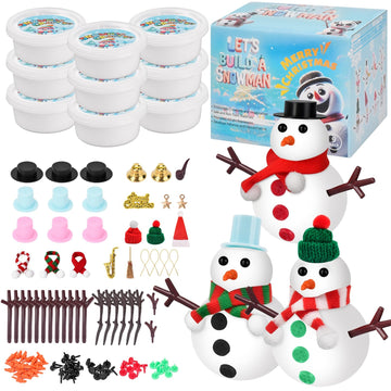 Ariepoue Christmas Stocking Stuffers for Kids Teen Boys Girls - 9 Pack Build Snowman Kit Christmas Crafts Gifts for Kids Creativ