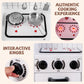 INFANS Play Kitchen for Kids, Wooden Kids Play Kitchen Playset with Realistic Light & Sounds, Pots Pan Microwave Sink, Children