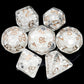 Haxtec Resin DND Dice Set 7PCS White Filled Resin Dice Pearl Polyhedral D&D Dice for Roleplaying Dice Games Compatible with Dung