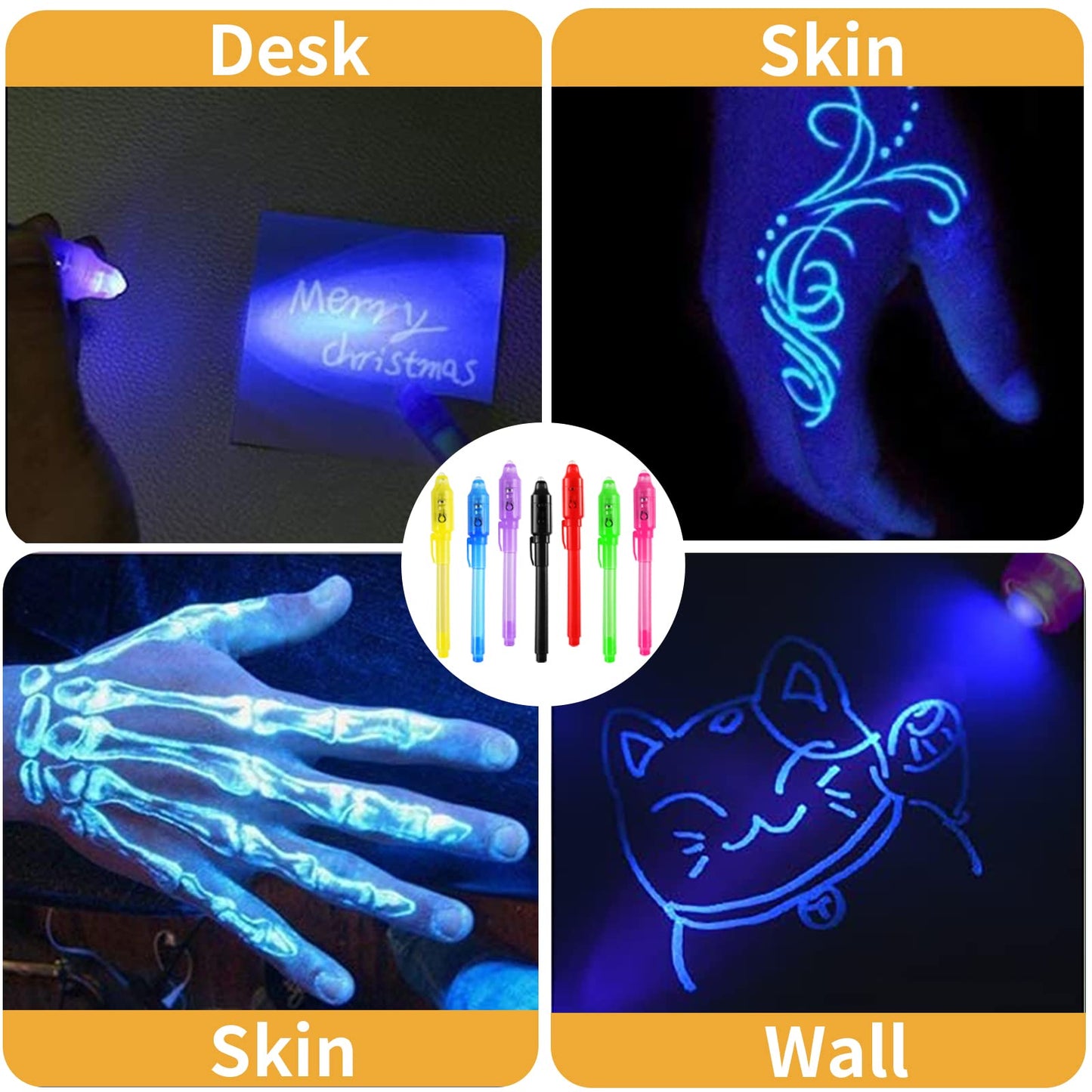 WEST STORY 16PCS Invisible Ink Spy Pens - Plastic Magic Party Favors for Kids, Writing Secret Messages, Model DB0002, Color: Invisible