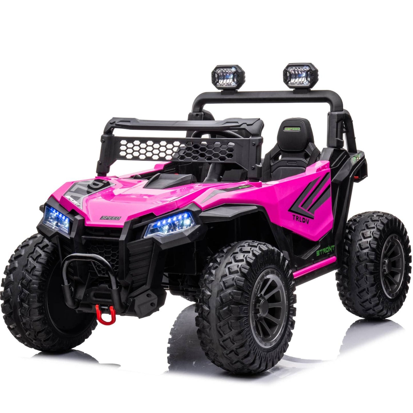 Postack 24V Xxl Ride On Toy For Big Kids, Eva Rubber Tires Battery Powered Car For Kids, Side By Side 2 Seater Kids Car With Rem