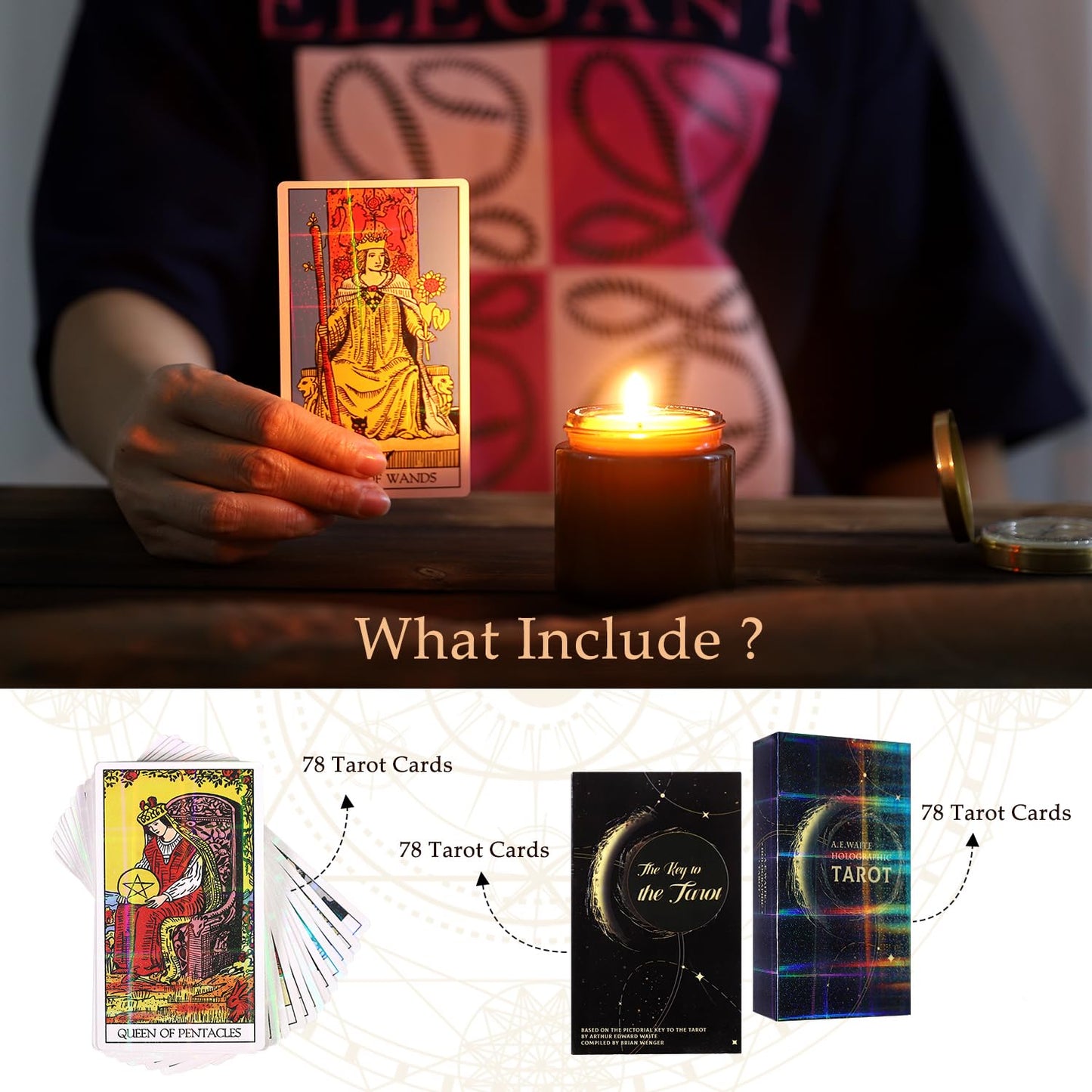 Aquadawn 78 Classic Tarot Cards With Guide Book, Traditional Standard Tarot Cards Set For Fortune Telling Game And Board Game, Sturdy Tarot Cards Deck For Beginners And Experts
