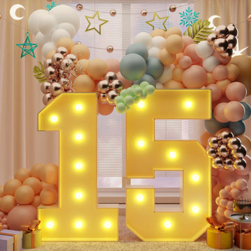 Imprsv 3Ft Light Up Numbers, Marquee Numbers 15Th Birthday Decorations For Girls Boys, Large Light Up Numbers 15Th Birthday Wome