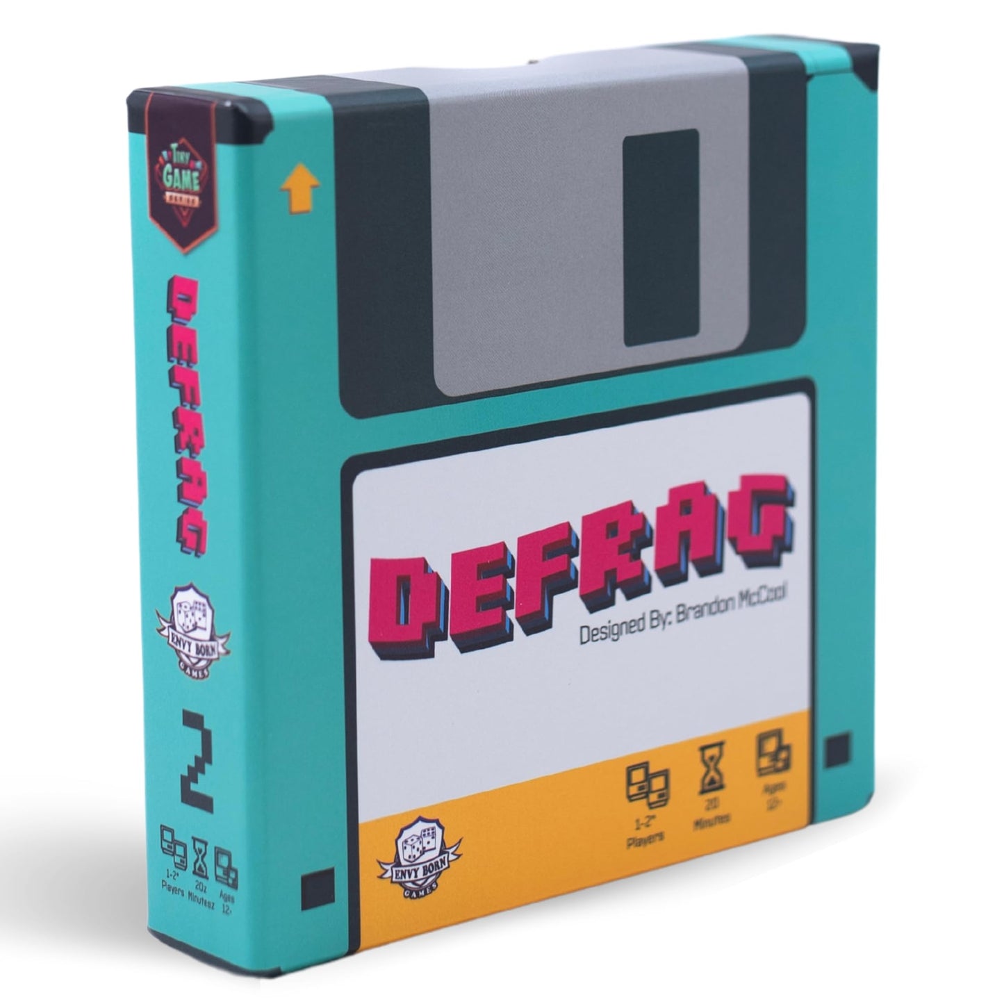 Defrag | Nostalgic Floppy Disk Themed Travel Size Board Game, Play Anywhere | Challenging Puzzle Game With Scenerio Booklet | 1