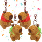 Wueuru 4 Pcs Capybara Plush Keychain Toy,Valentines Day Gift Capybara Stuffed Animals 4'' Cute Capybara Plush Toy Doll Key Chain