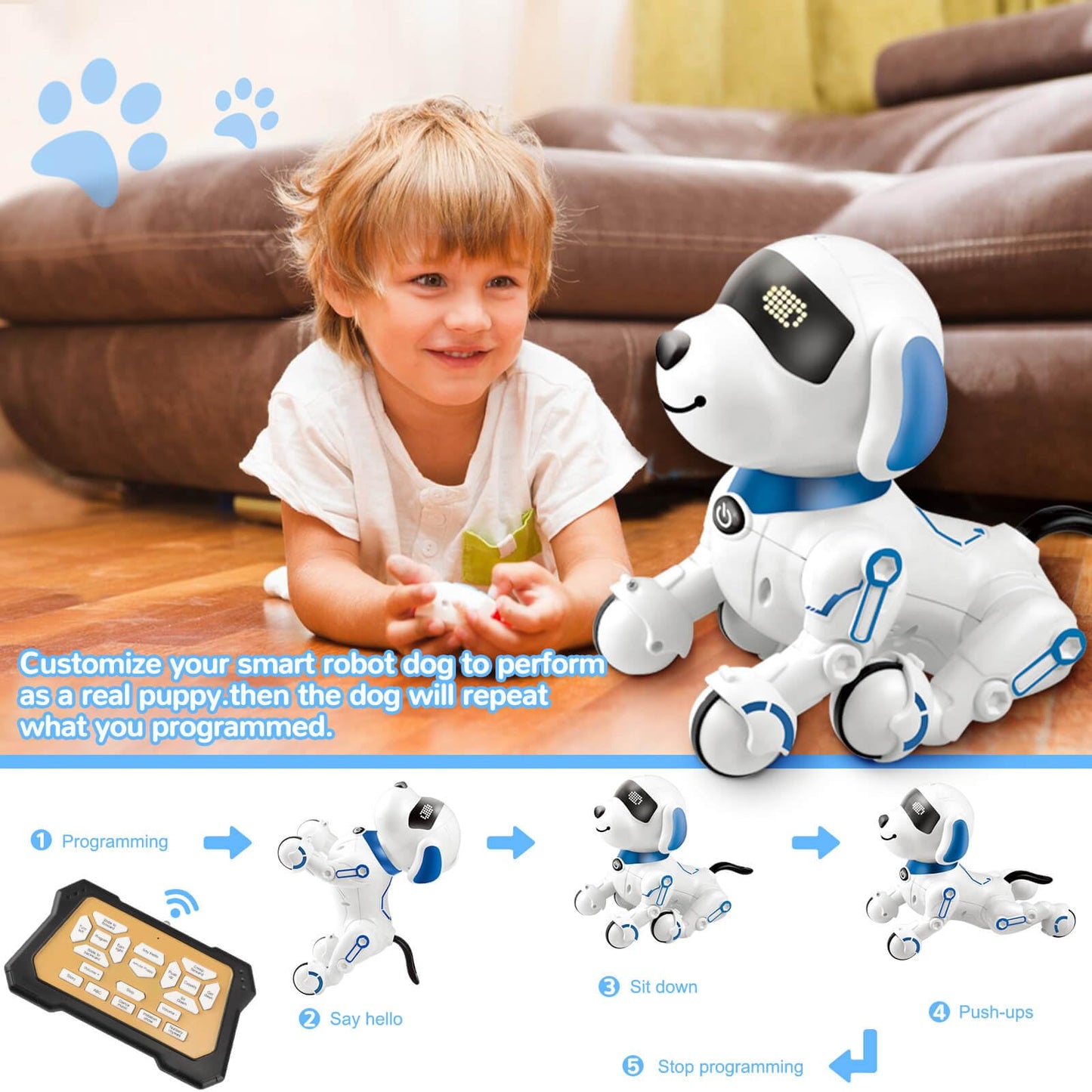 Britik Robot Dog Toys For Kids 8 9 10 11 12, Remote Control Dogs, Robot Dog For Kids 8-12, Pet Robotic, Electric Dog Toy, Roboti