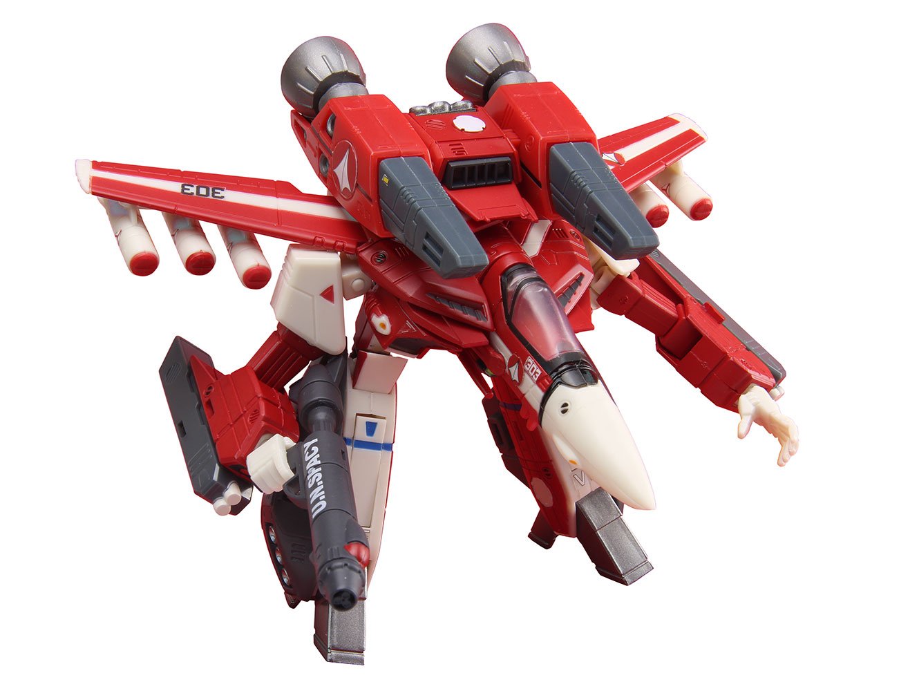 Toynami Robotech 1/100 Miriya VF-1J Super Veritech Figure, Red, 6" Plastic Collectible - Model 10560