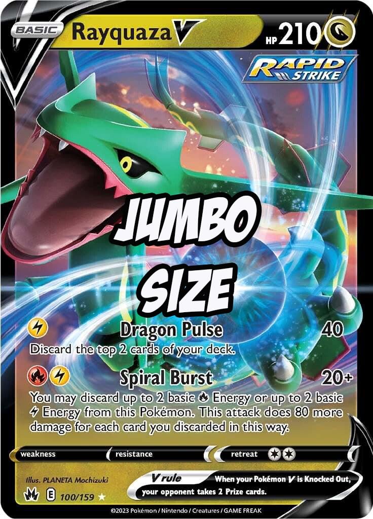 Jumbo Pokemon Card - Rayquaza V 100/159 - Crown Zenith - Oversize Card
