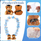 RoundFunny Graduation Candy Leis Making Kit - 82 Pcs Plush Bear, Light Blue & White, Model QIR-RoundFunny-2649
