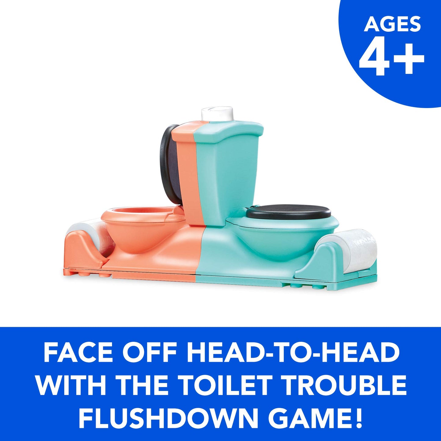 Hasbro Gaming Toilet Trouble Flushdown Game for Kids, Water Spray, Ages 4+, Plastic, Original Color, Model E3257