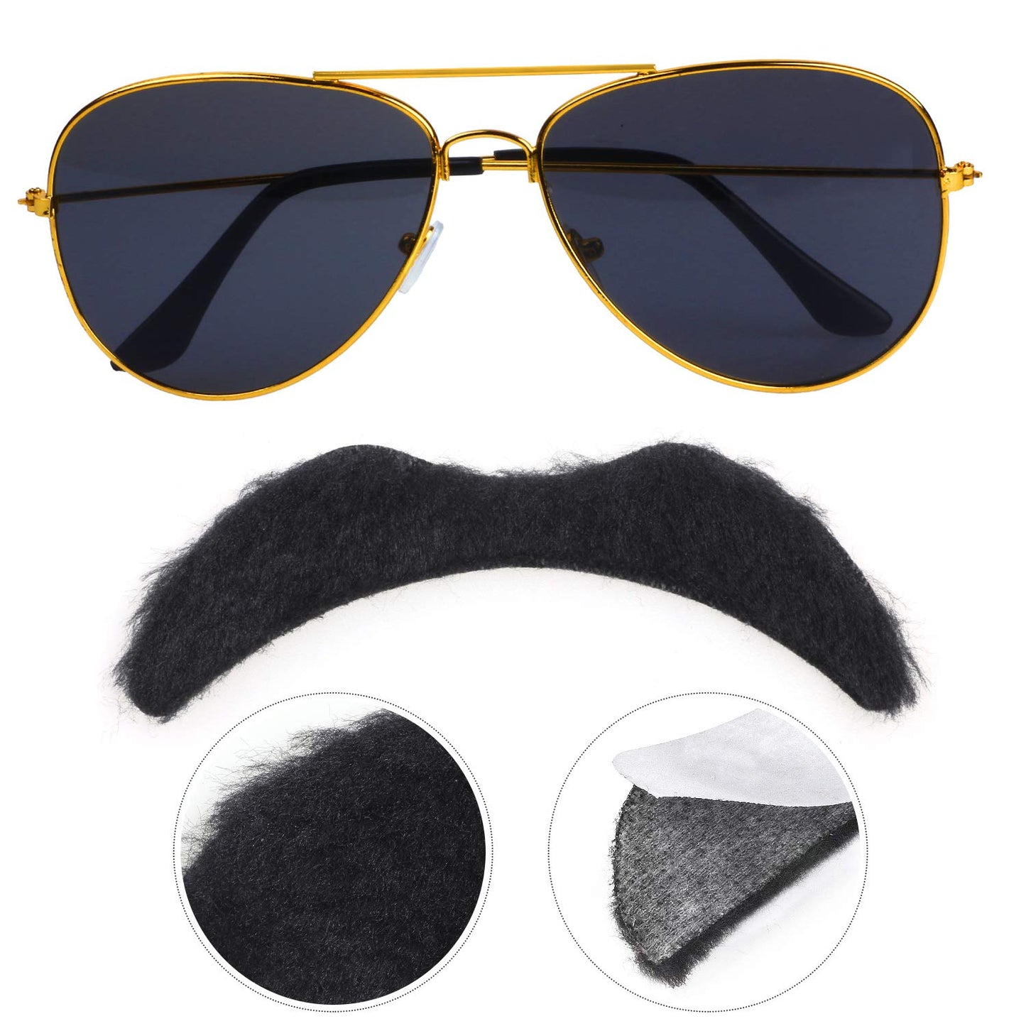 Beefunny Biker Costume Accessories Biker Cap Sunglasses 70s 80s Steam Punk Roker Party Dress Unisex (C)