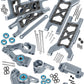 Rcarmubwow Rc Upgrades Part For 1/10 Slash 2Wd,Slash 2Wd Vxl,Alloy Aluminum Front Rear Suspension Arms,Front Steering Block,Rear