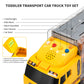 Toddler Toys for 3-9 Years Old Boys, Construction Toys Car Transport Vehicle W/Play Mat, Die-cast Alloy Engineering Vehicle Gift