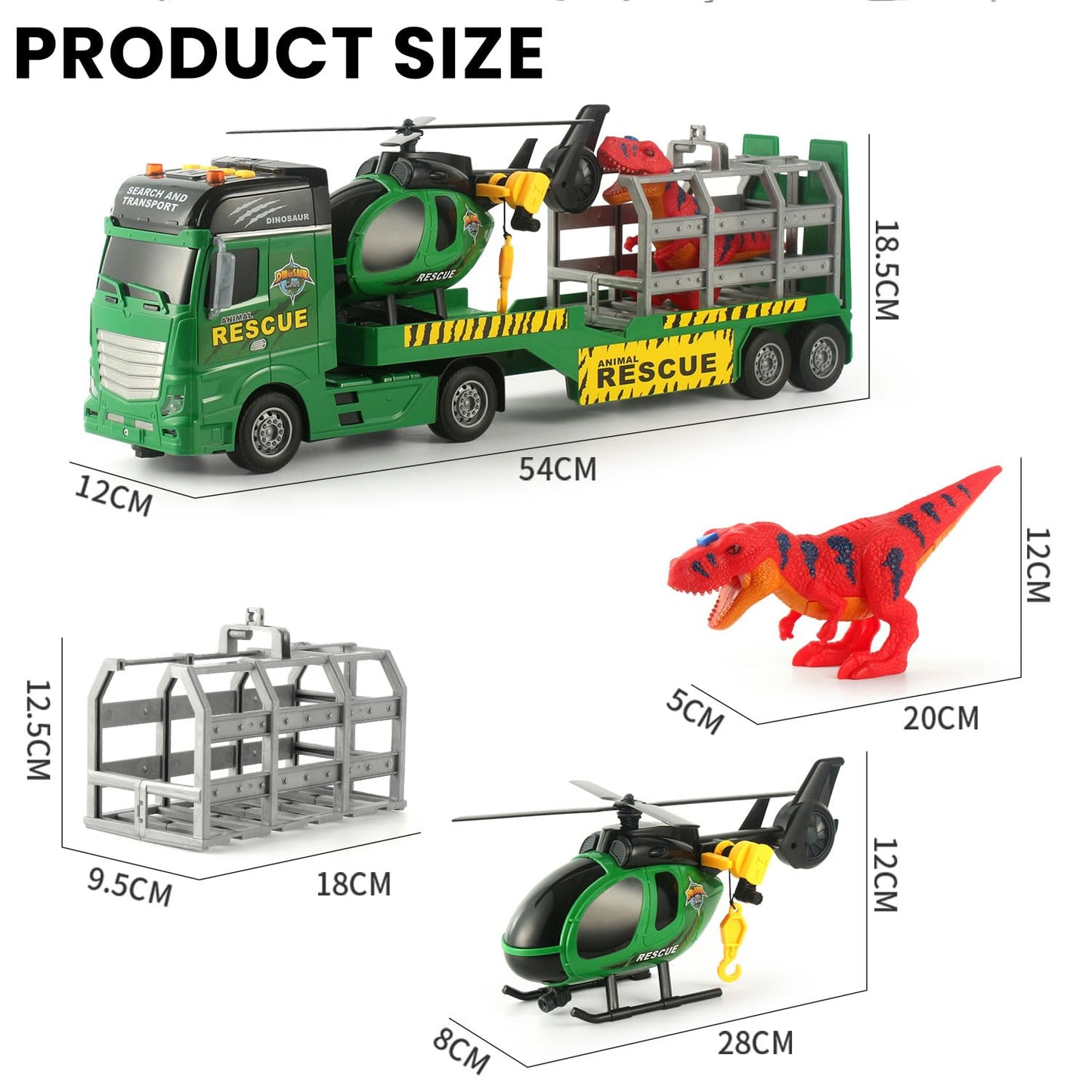 CSDCSD Tow Truck with Excavator and Dump Truck Toy for Boys 3+ Years Old, Heavy Trucks with Lights and Sounds (Rescue Trucks)