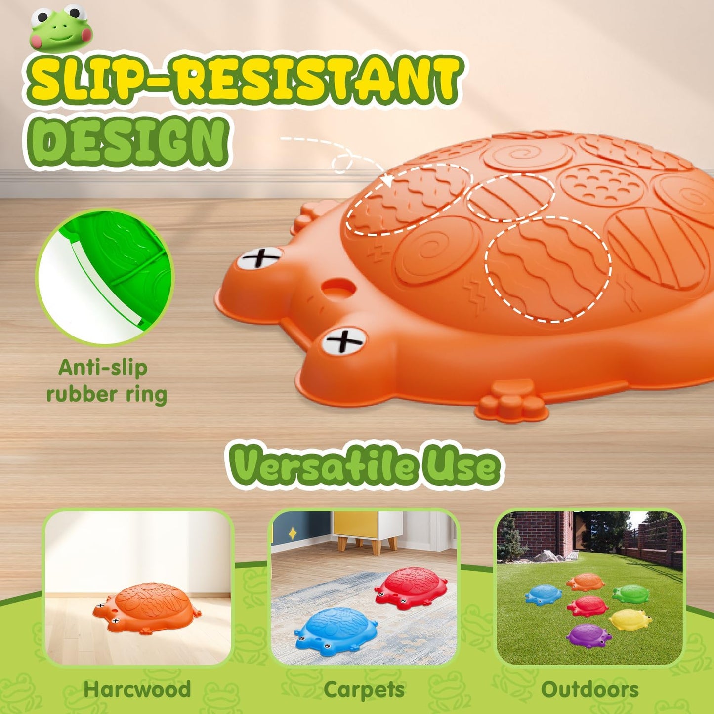 Auntyfey Stepping Stones Kids, 6 Pc Balance Stones For Toddlers 3-5, Sensory Play Indoor/Outdoor Toys