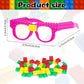 Hxezoc 12 Pcs Diy Building Bricks Glasses Building Blocks Games For Kids Creative Building Block Glasses Party Favors, Carnival Birthday Party, Family Games Supplies