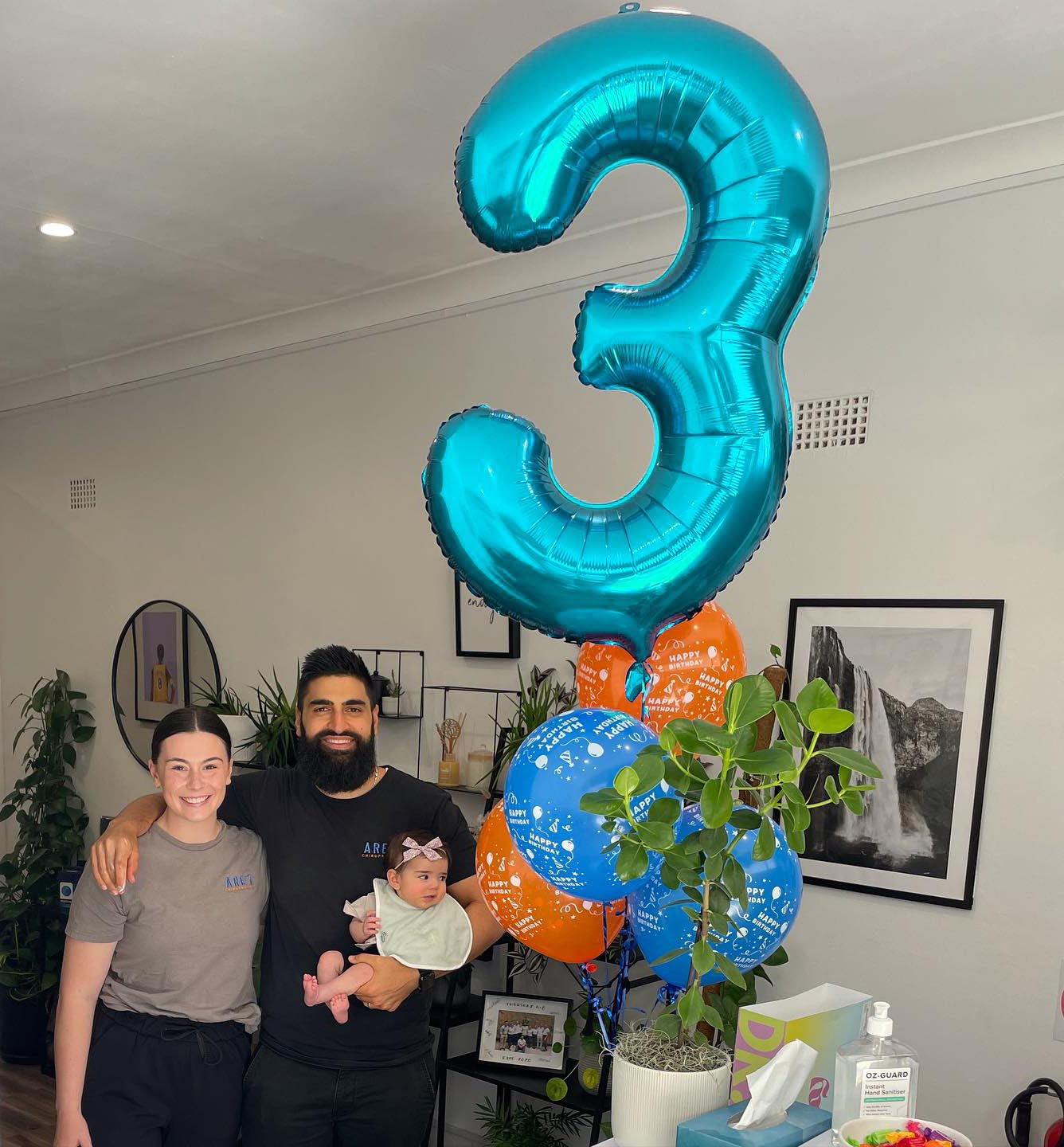 3 Balloon, Blue Number Balloons 40 Inch, 3Rd Birthday Decorations For Kids Girls Boys, Men Women Blue Party Supplies For Party D