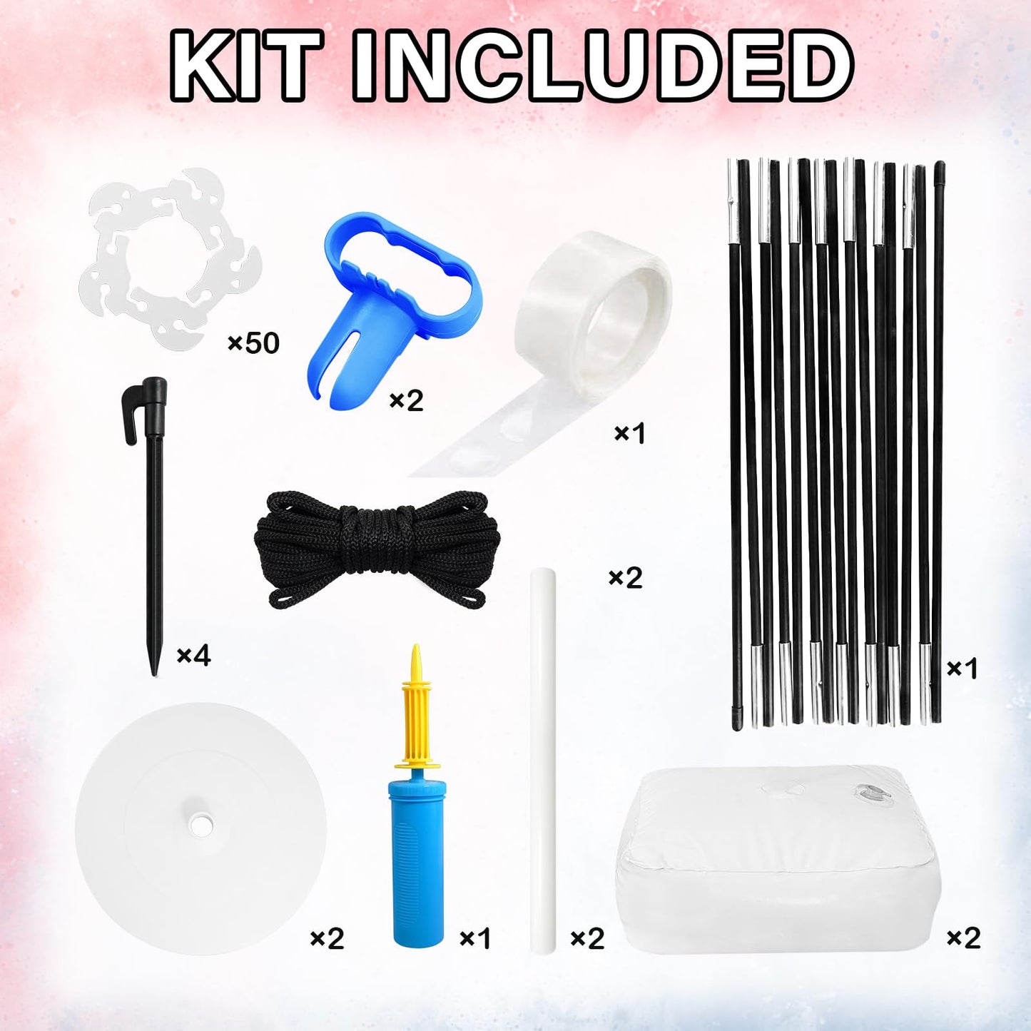 Bhucutu Balloon Arch Kit Adjustable Balloon Arch Stand With Base 10 Feet Wide And 9 Feet Tall Balloon Arch Frame For Birthday Ba