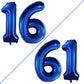 Goer Number 16 Balloons For 16Th Birthday Sweet 16 Party Decorations,42 Inch Jumbo Foil Helium 61 Balloons For 61St Birthday Party Decoration (Blue)