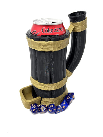 Munnygrubbers - Tavern Mug Dice Tower - No Paint Odorless Insulated Cup Can Dice Tower - (Random 7Pcs D20 Dice Set Included) - Dice Holder - Dungeons And Dragons - Dnd Gift - (Black/Bronze)