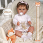 Adfo Reborn Baby Dolls -22-Inch Cute Smile Realistic-Newborn Baby Doll Girl Soft Body Real Life Baby Dolls With Feeding Toy Gift