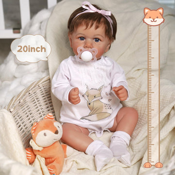 Adfo Reborn Baby Dolls -22-Inch Cute Smile Realistic-Newborn Baby Doll Girl Soft Body Real Life Baby Dolls With Feeding Toy Gift