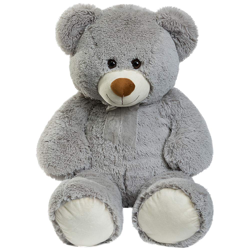 Hollyhome Big Teddy Bear Large Teddy Bear Stuffed Animal Birthday Valentines Day Plush For Kids And Girlfriend 36 Inch Gray