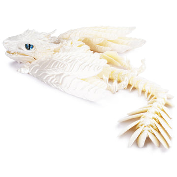 Guwewu Feathered Wyvern Dragon, 3D Printed Dragon, Articulated Dragon, Fidget Dragon, 3D Printed Toys, Desktop Pet (Frostscale)