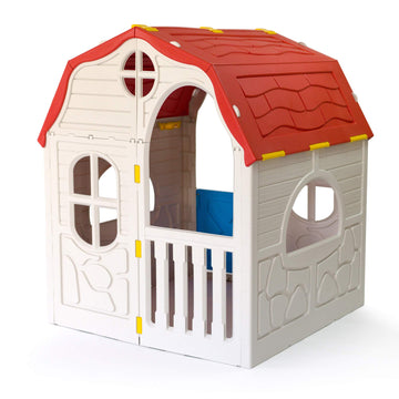 Ram Quality Products Classic Real Feel Cottage Compact Foldable Plastic Toddler Roomy Outdoor Playhouse For Children Ages 2 Year