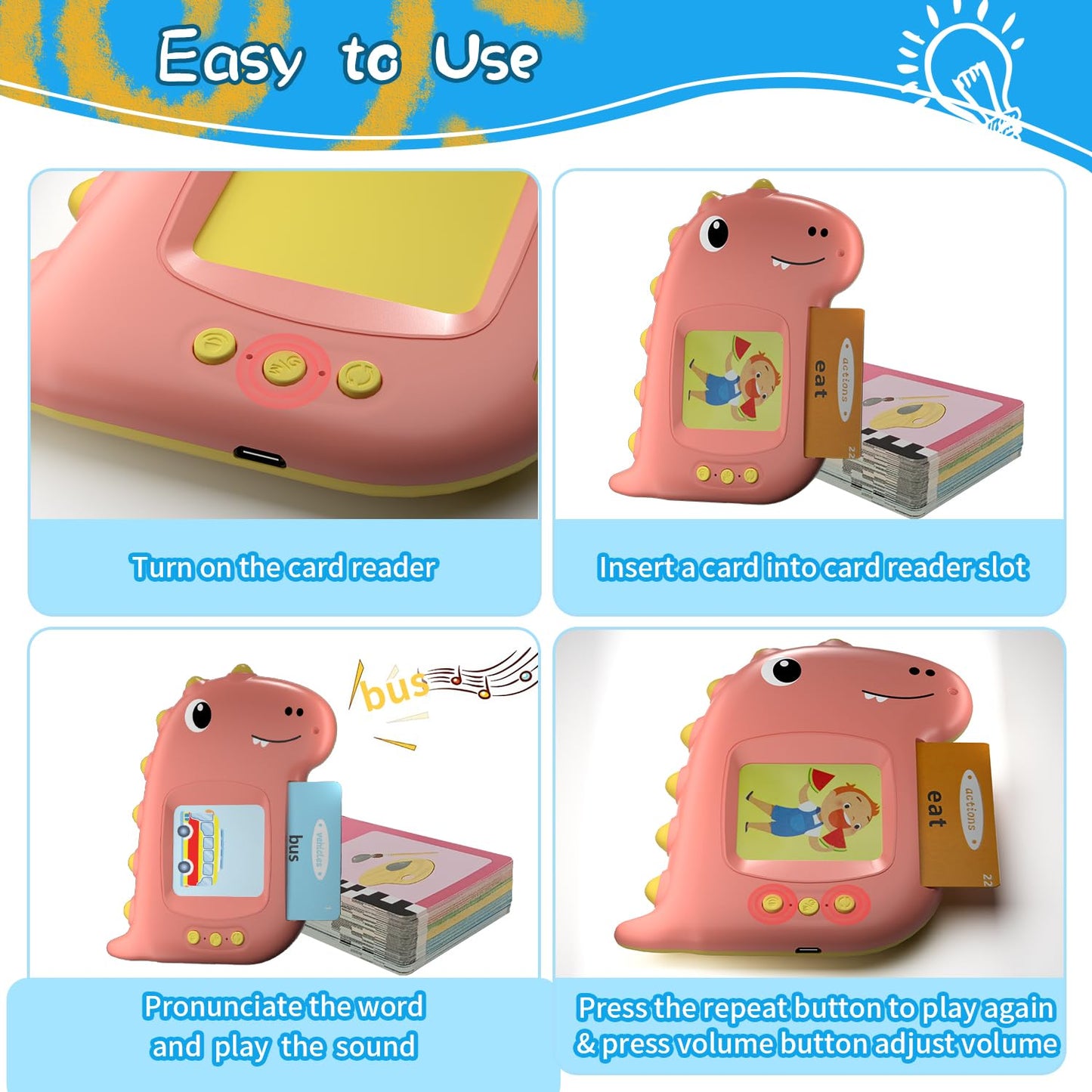 Toddler Toys Talking Flash Cards For Toddlers English Version 224 Sight Words Toys - Learning Educational Gifts For Age 1 2 3 4