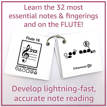 Music Flash Cards: Notes, Fingerings, & Music Theory (Flute)