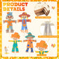 Blueweenly 12 Pcs Fall Scarecrow Painting Craft Kits for Kids DIY Scarecrow Unfinished Paintable Wood Slices Make Your Own Craft
