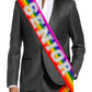 Rhinestonesash Senior Sash Rainbow - Silver Sparkle Senior Rainbow Premium Grade Satin Sash - Gay Pride Graduation Gift - Rainbo