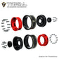 Treal 1.0 Beadlock Wheels Deep Dish Rims (4P) For Scx24 Ax24 Fcx24 Trx4M 1/24 1/18 Crawler Car-Type F(Red)