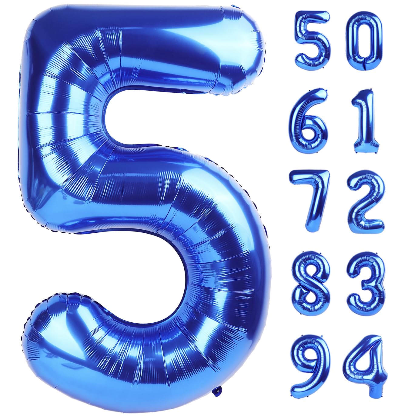 Navy Blue 5 Balloon, Number Balloon 40 Inch, Blue Party Supplies, 5Th Birthday Balloon Decorations, 5 Number Balloons, Number 5