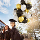 Haolongfa 12 Inch Black And Gold Balloons,60Pcs Black White And Gold Confetti Balloons,Black And Gold Latex Balloons For Graduat