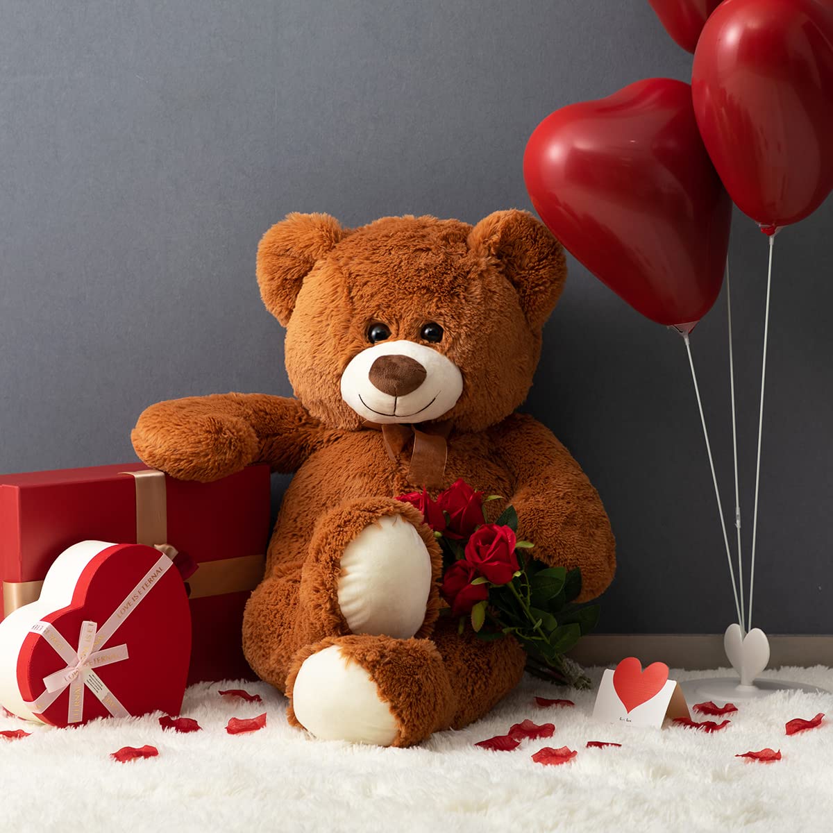 Hollyhome Teddy Bear Plush Giant Teddy Bears Stuffed Animals Teddy Bear Love 36 Inch Brown