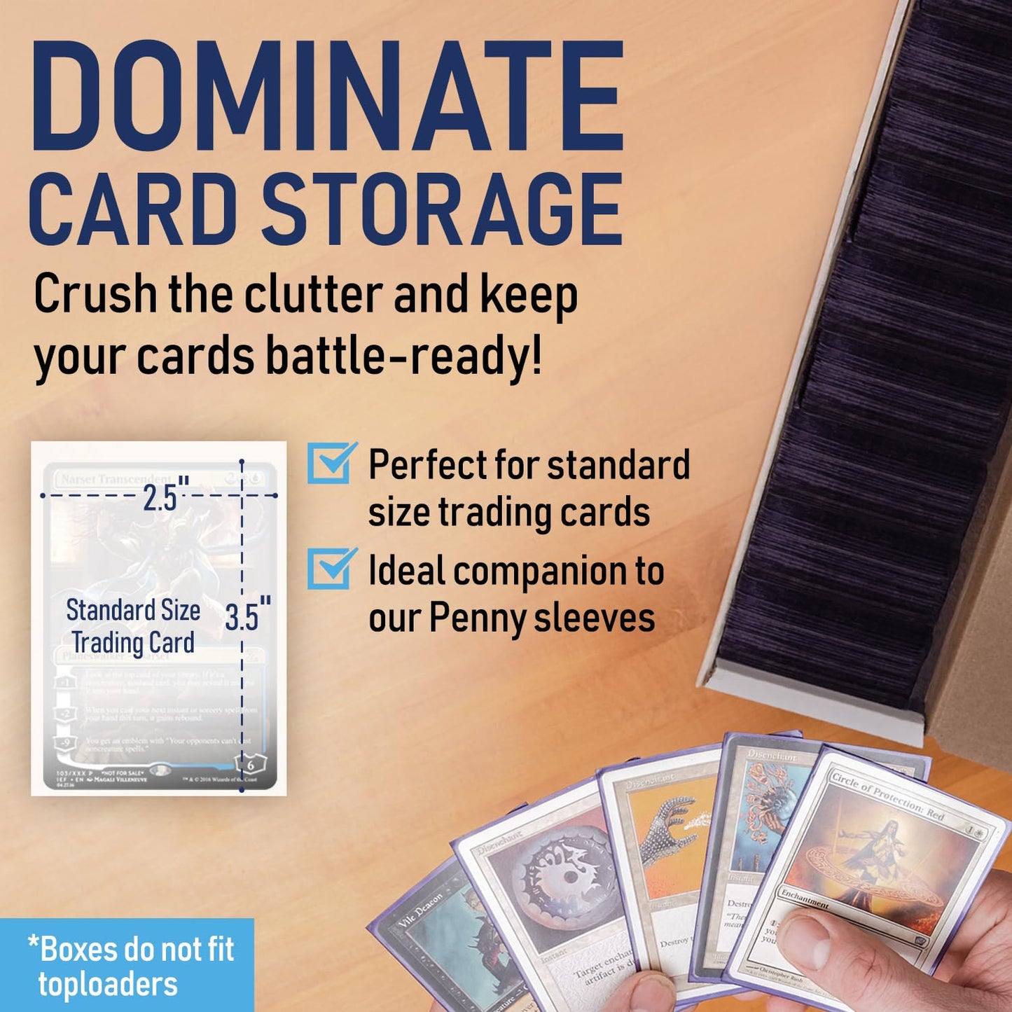 enhanced Cardboard Storage Boxes For Trading Card | Trading Card Storage Box  Organizer For Sports  Baseball  Football  Basketball  MTG & TCG Collector Cards  Sports Cards Box Holder  Magic Boxes Bulk.