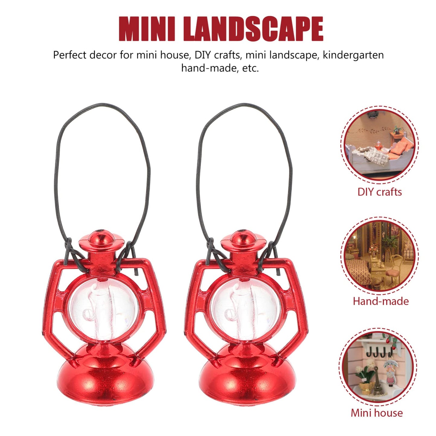 Toddmomy Mini Dollhouse Lantern 6Pcs Mini Kerosene Lamp Miniature Lantern Micro Landscape Ornament For Dollhouse Accessories