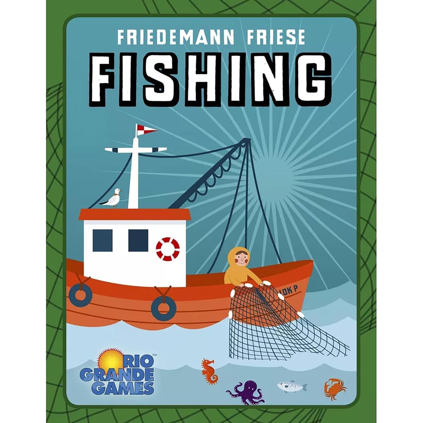Rio Grande Games: Fishing - Trick Taking Card Game, Ocean Theme, Card Drafting & Point Collection, Ages 14+, 3-5 Players, 30-60