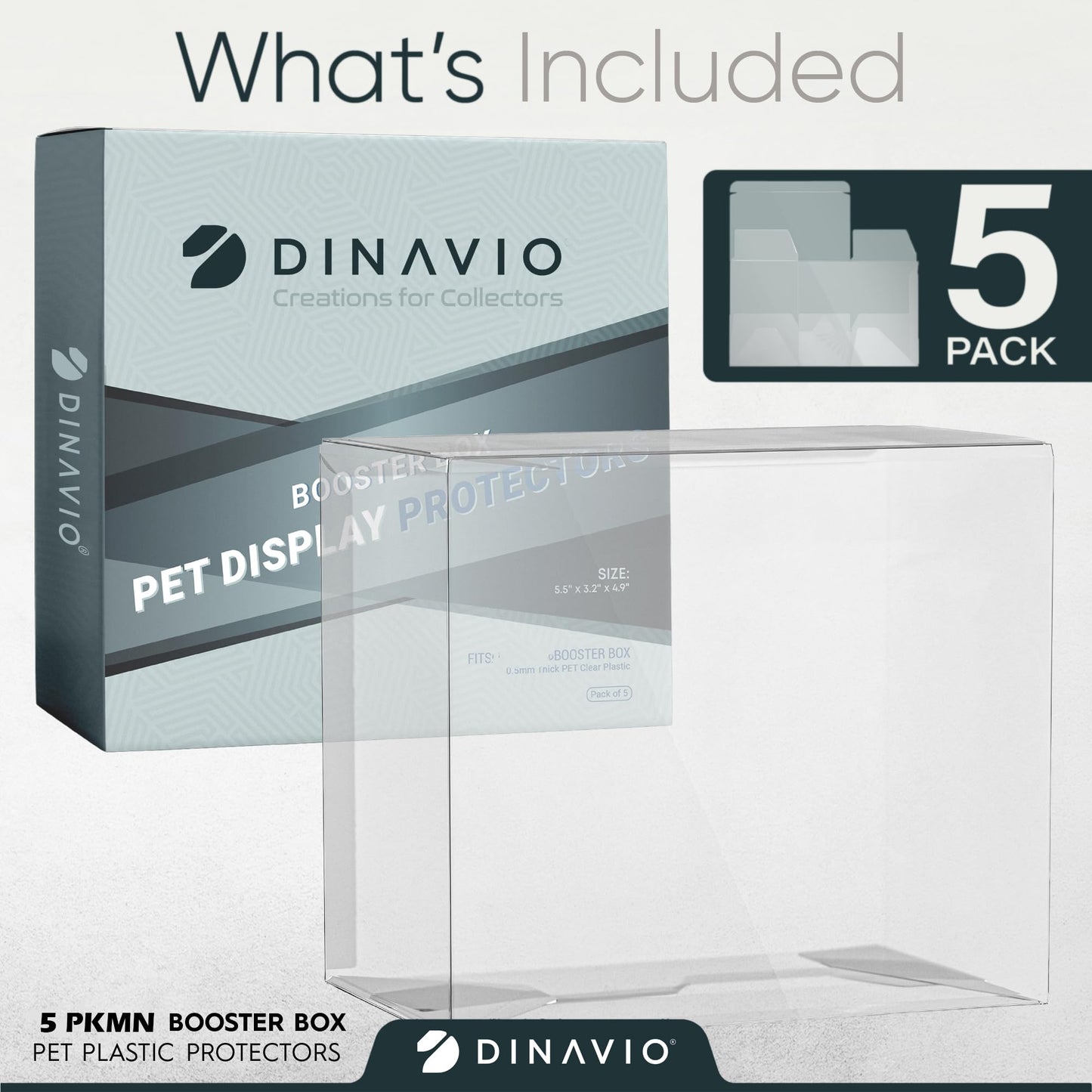 Dinavio Crafthouse Pet Plastic Pkmn Booster Box Protector - Booster Box Case Display Protectors - Compatible With English Modern