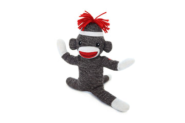 Plushland Adorable Sock Monkey 8 Inches Tall - Soft Realistic Plush Knitted Stuffed Animal Toy Gift - For Kids, Babies, Teens, Girls And Boys (Brown)