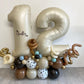 40 Inch Cream Number 2 Balloon, Beige Large 2Nd Birthday Balloons, Digital 2 Cream White Giant 2 Foil Balloon Helium For Boys Gi