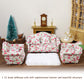 Dollhouse Couch Miniature Sofa With Pillows Dollhouse Living Room Funiture 1:12 Scale Model 3 Pcs High Simulation Upholstered Wo