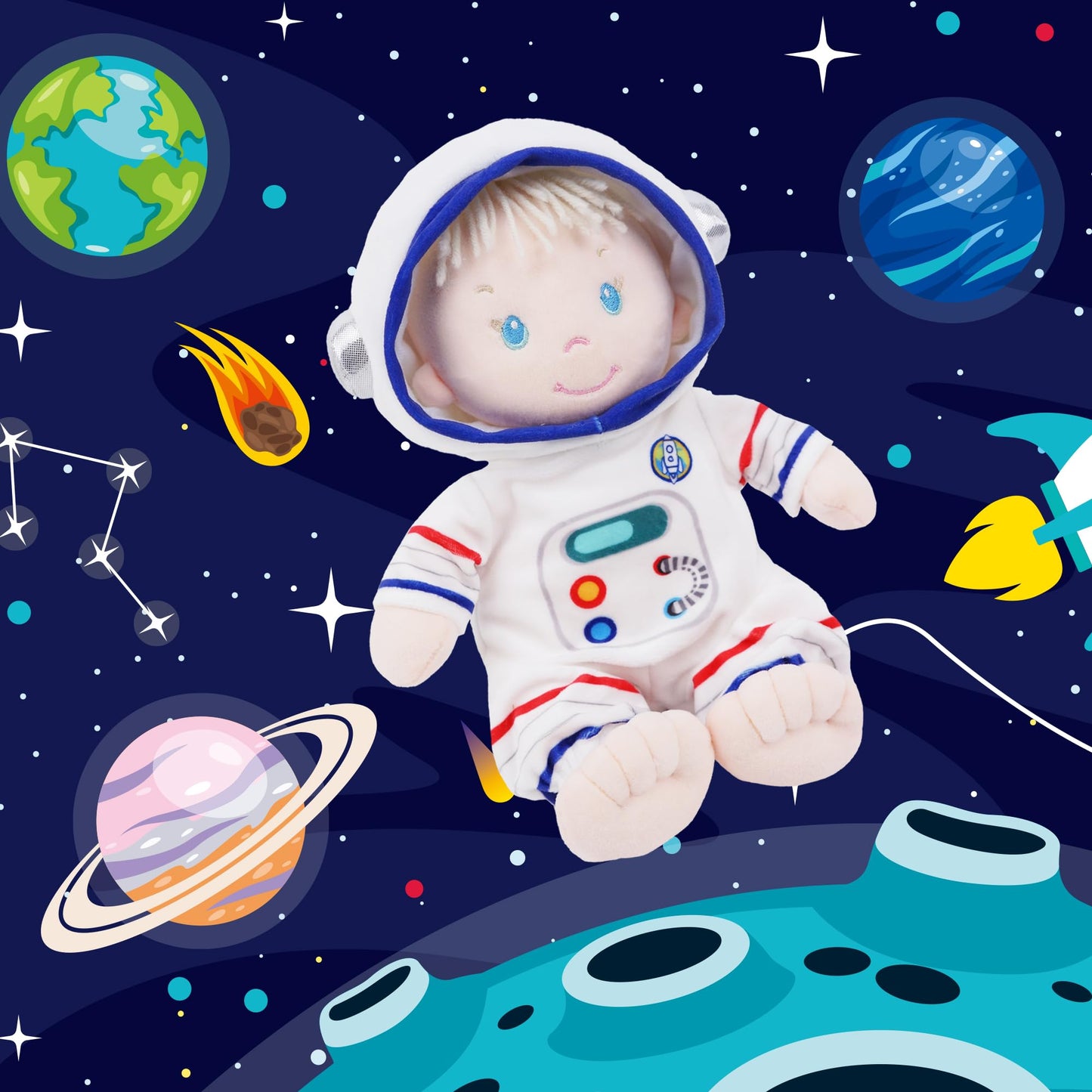 June Garden 12' Sweet Dolly Astronaut - Stuffed Ultra Soft Baby Doll For Birth And Up - Spacesuit Outfit