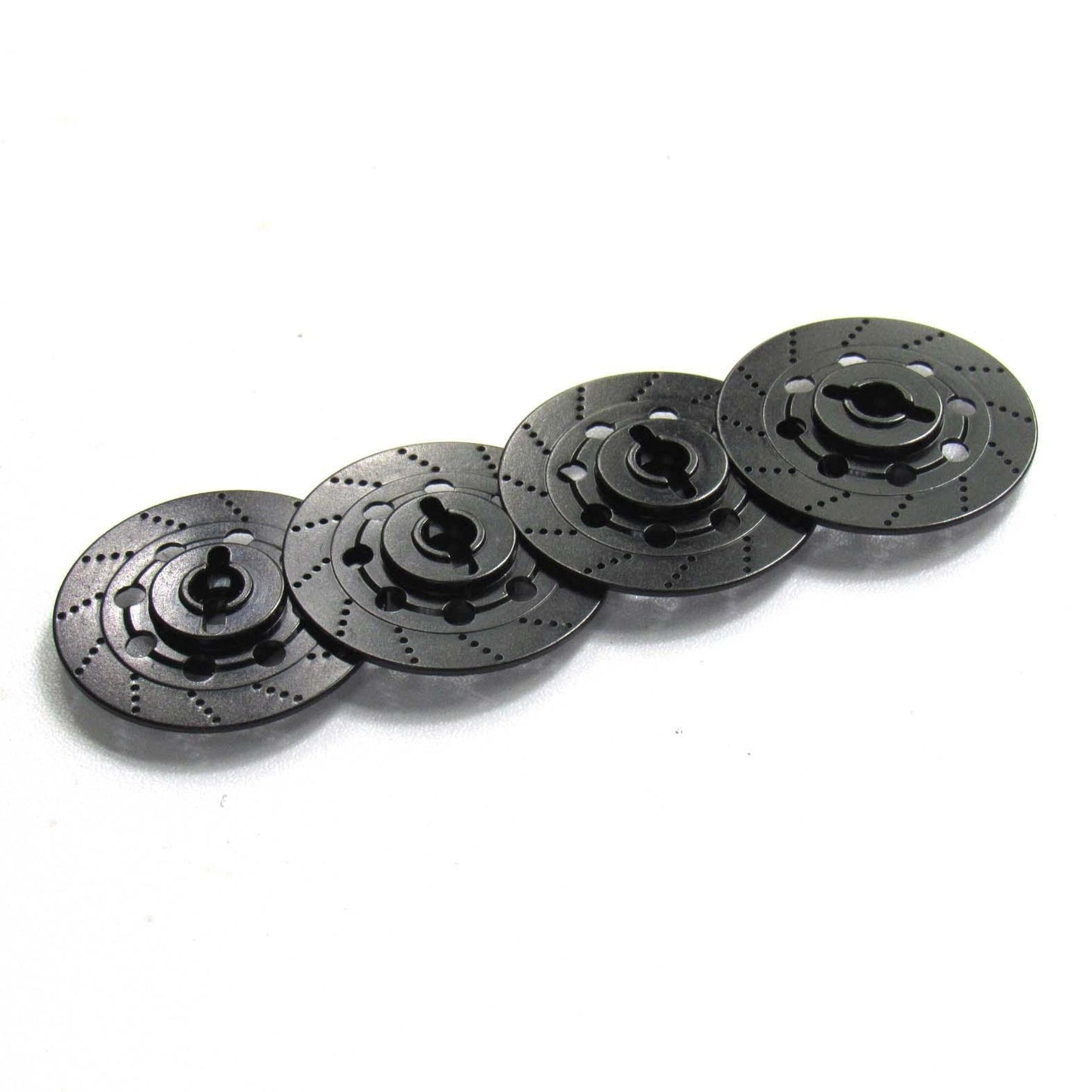 Hobbypower Aluminum 12mm Hex Hub Wheel Tires Brake Disc for 1/10 On-Road Car XI D3 D4 (Pack of 4,Black & Sliver)