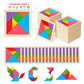 30 Pack Tangram Puzzle Wooden Kids Party Favors, Goodie Bags Stuffers for Kids, Return Gifts for Birthday Party, Classroom Prize