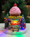 Moments In Time Christmas Village Building, Cupcake Shop With Led Lights And Christmas Music - Battery Operated (Not Included) (