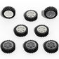 Large Size Wheels and Tires Building Kit, 30mm Diameter Wheels and 43mm Diameter Tire, Compatible with Lego Wheels and Axles, 16
